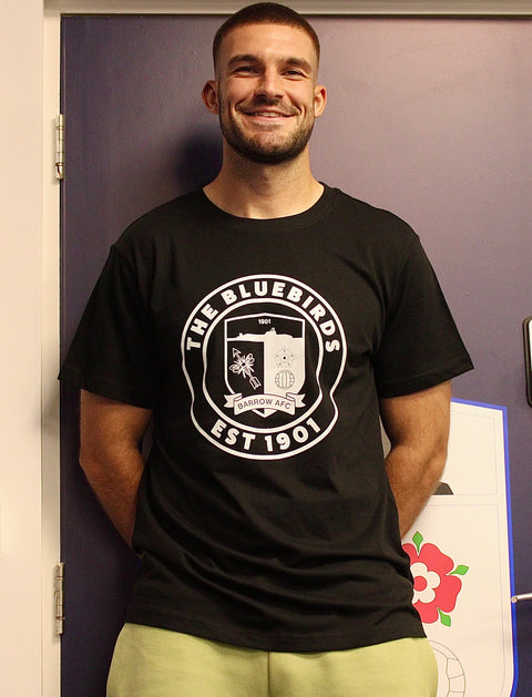 Barrow AFC Crest Tee - Blk/Wht