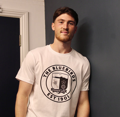 Barrow AFC Crest Tee - Wht/Blk